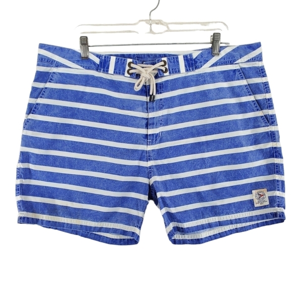 Vtg Polo Ralph Lauren Shorts Trunks Mens 38 Blue White Striped Unlined (38x5) - Picture 15 of 16